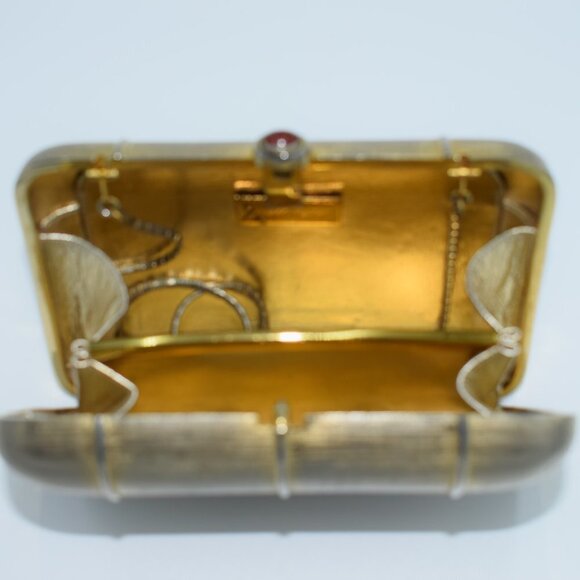 Vintage Judith Lieber Gold Metal Clutch Handbag - Picture 5 of 6